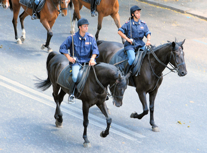 Xilocopa e ancora polizia a cavallo